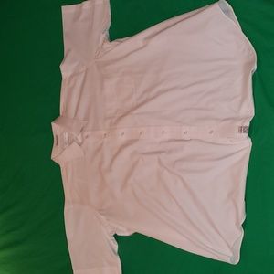 Natural Exchange by Alexander Lloyd Short Sleeve Button Down Shirt Size 19 White